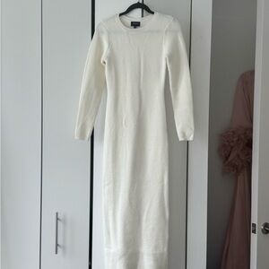 Bardot White Long Sleeve Knit Dress